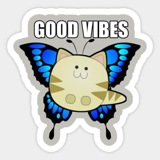 Good Vibes Butterfly Kitten Sticker